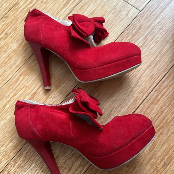 Mary Jane High Bowtie Heel Platform Vintage Dress Pumps size 8 - Picture 4 of 7